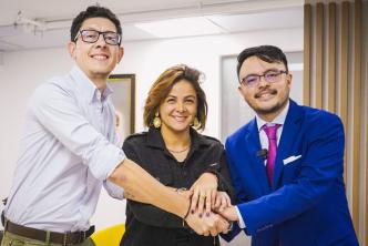 Jennifer Mojica, Felipe Harman y Daniel Rojas