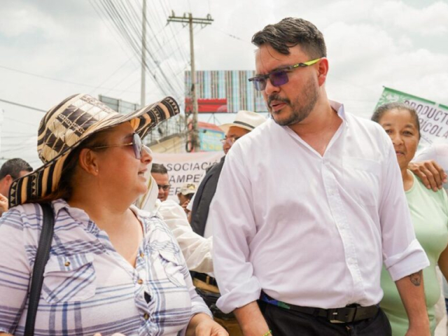 Director de la ANT acompañando la marcha de conmemoración del Día Nacional de la Lucha Campesina en Sincelejo.
