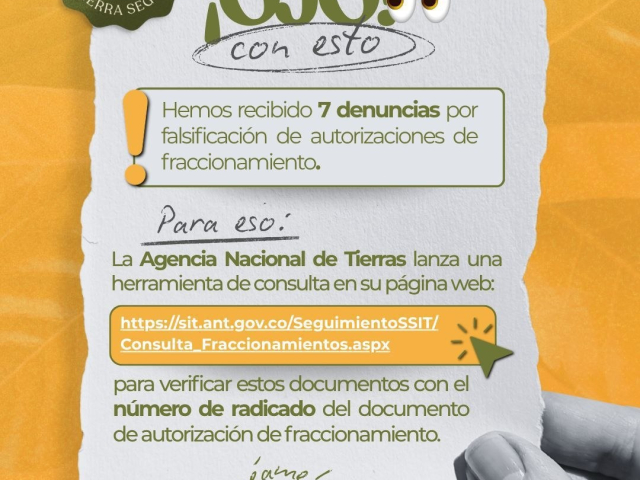 ANT lanza micrositio para que notarías y ciudadanos verifiquen legalidad sobre procedimientos que adelanta la entidad