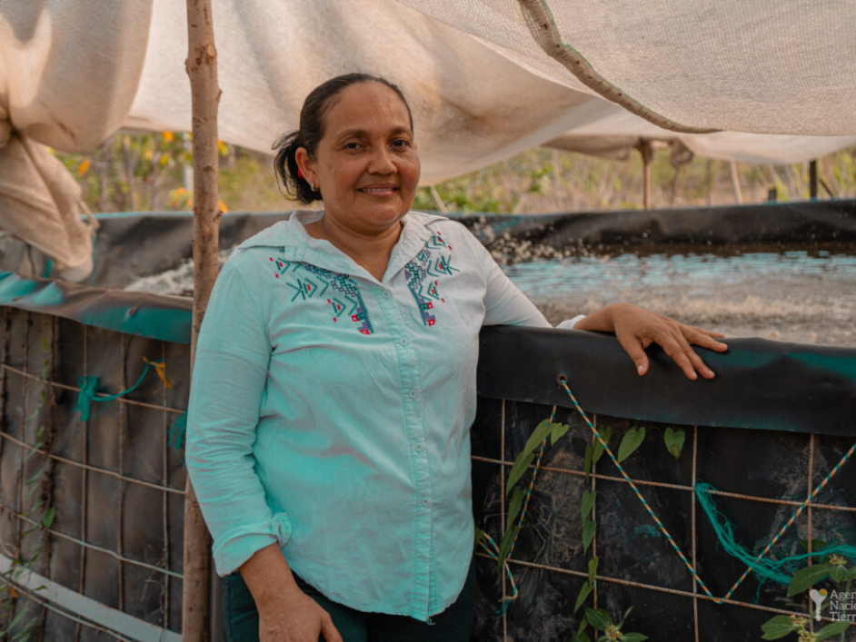 Mujer beneficiada.